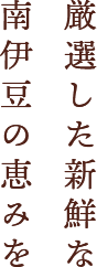 厳選した新鮮な南伊豆の恵みを